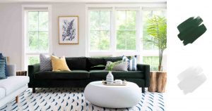استفاده از ترکیب رنگی سبز و خاکستری روشن در دکوراسیون منزل