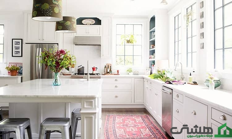 استفاده از رنگ فرش یکسان در سایر وسایل آشپزخانه
