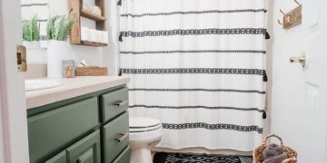 ۱۳ مدل پرده حمام شیک و جذاب