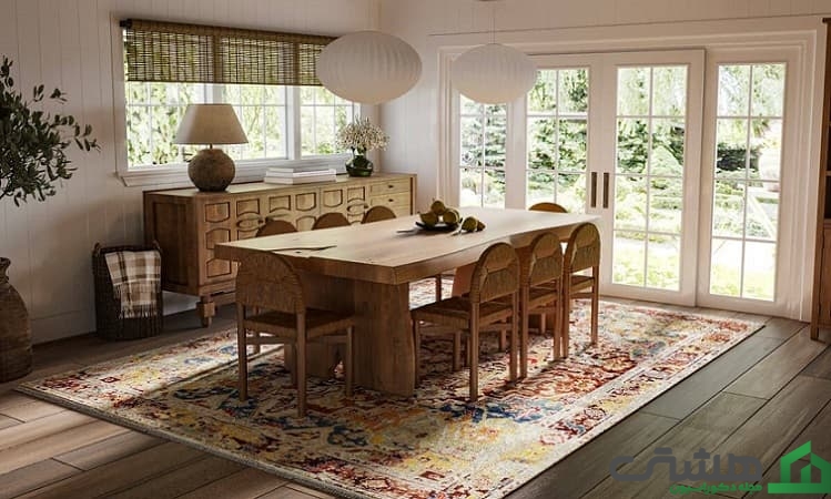 رنگ و طرح فرش اتاق غذاخوری