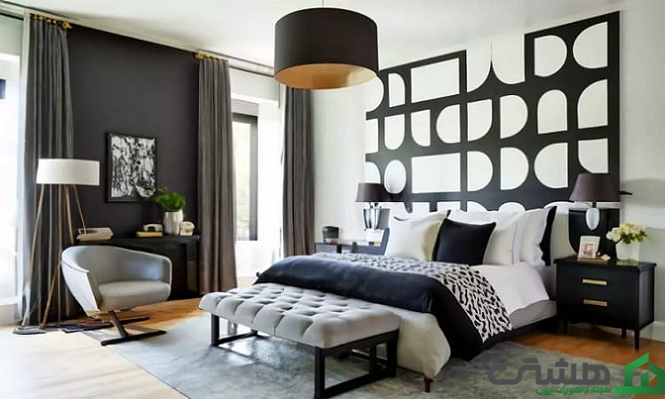ترکیب رنگهای متضاد در اتاق خواب عاشقانه