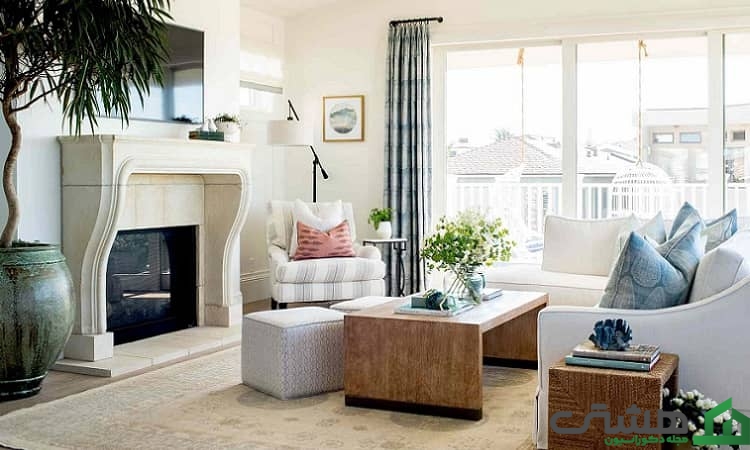 ترکیب رنگ و طرح پرده با اکسسوریها