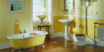 سرویس بهداشتی و حمام به رنگ زرد