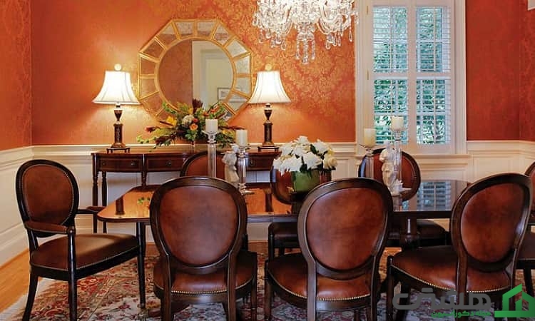 رنگ گرم دکوراسیون اتاق ناهارخوری