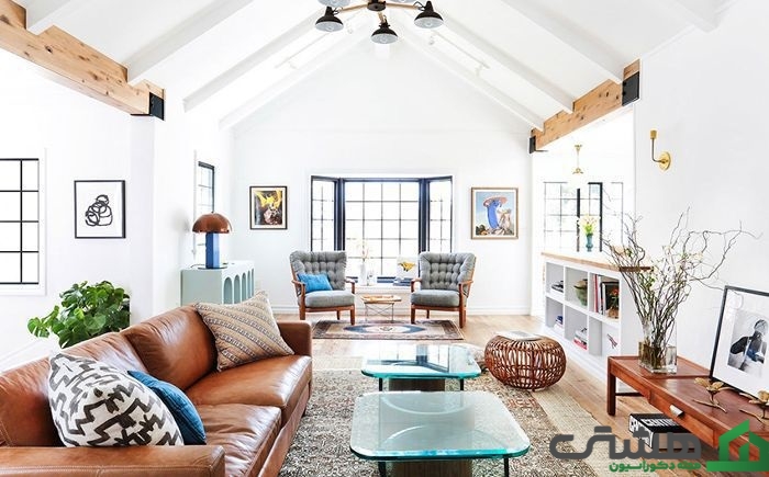 تکرار رنگ‌ها در دکوراسیون اتاق نشیمن 