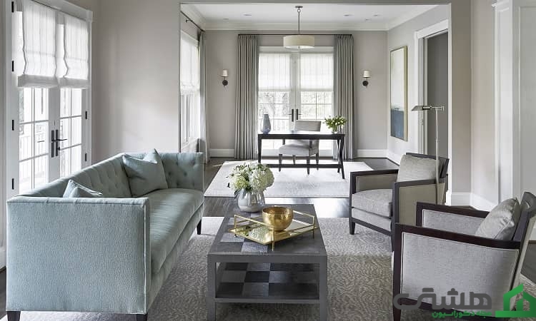 ست کردن دکور با دیوارهای اتاق نشیمن