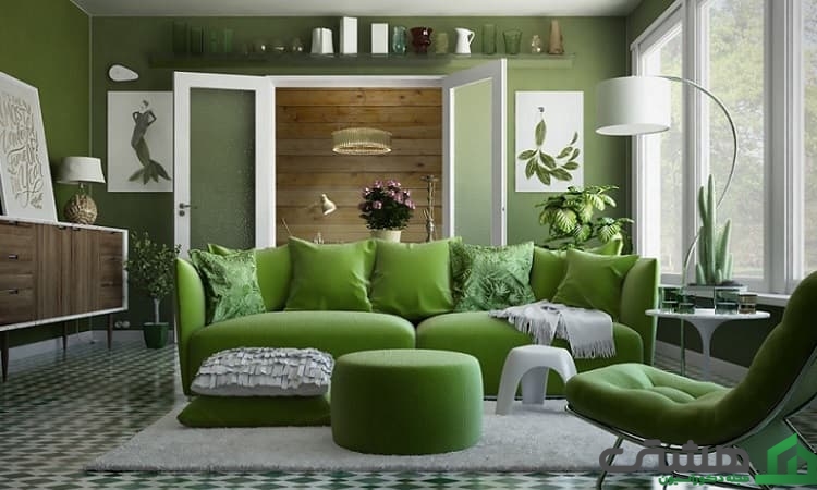 رنگ سبز کله غازی روشن در دکوراسیون