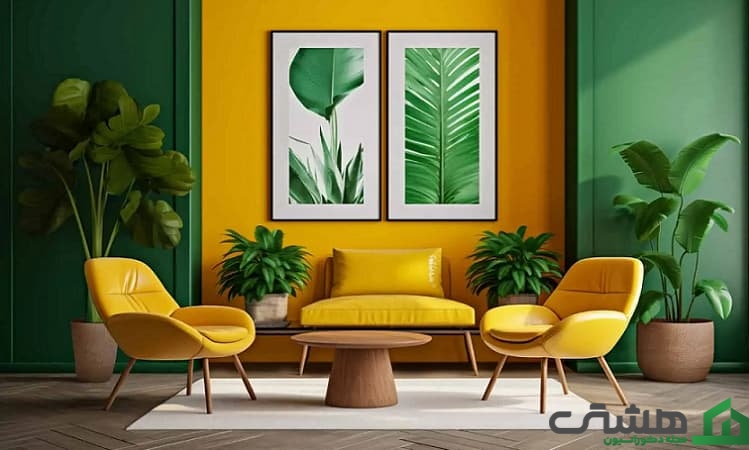 ترکیب رنگ زرد با سبز