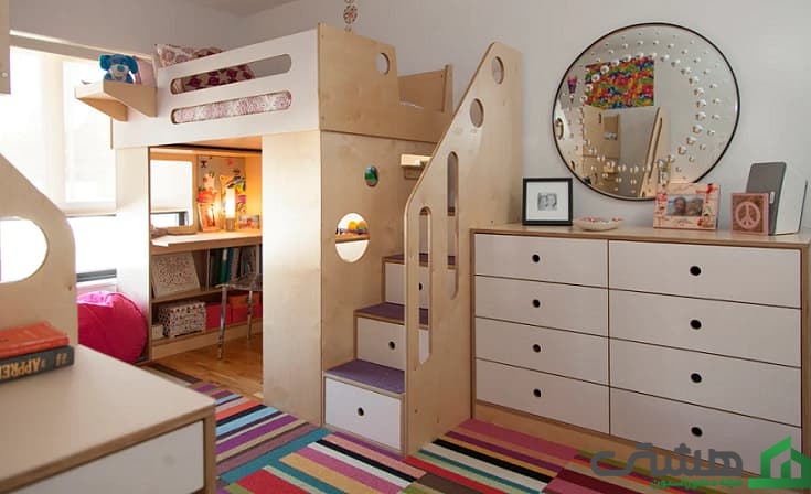 استفاده از کمد بزرگ برای مرتب کردن اتاق بچه