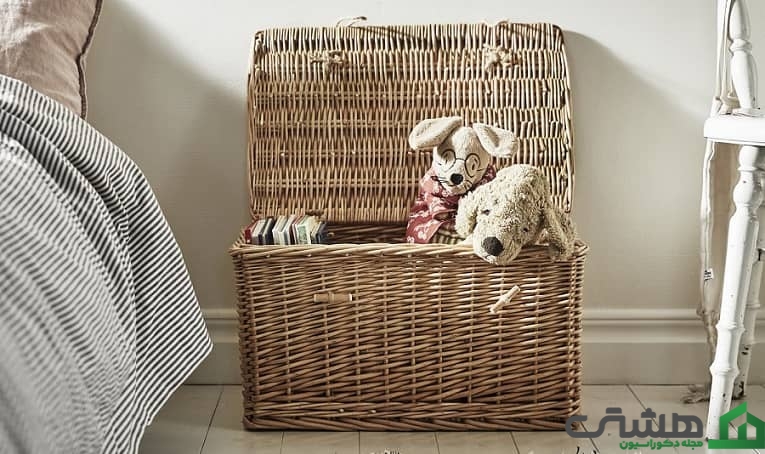 استفاده از سبدها برای مرتب کردن اتاق کودک