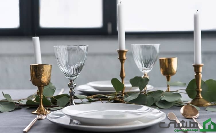تزیین میز ناهار خوری با شمعدان