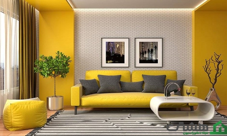 ترکیب رنگ زرد با خاکستری