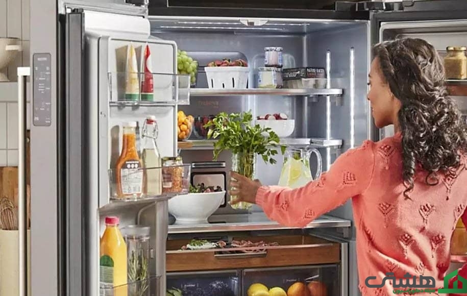 نحوه چیدمان در بخش فوقانی یخچال