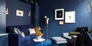 نحوه ی استفاده از رنگ آبی در اتاق نشیمن و پذیرایی [9 ایده شیک]