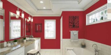 سرویس بهداشتی قرمز رنگ با 12 ایده جذاب