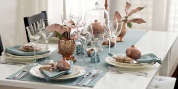 اصول و نکات چیدمان میز غذاخوری برای مهمانی [شیک و زیبا] + 12 ایده