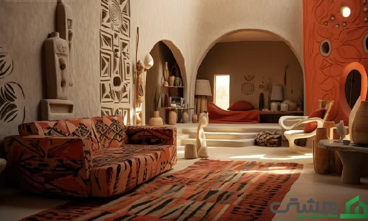 چیدمان متقارن و منظم در اتاق نشیمن سنتی