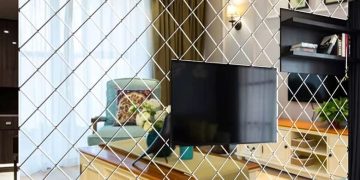 7تا از فوق العاده ترین طرح های آینه کاری دیوار پشت تلوزیون [مزایا و معایب]