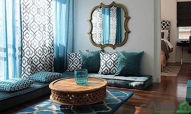 استفاده از عناصر طبیعی در اتاق نشیمن سنتی