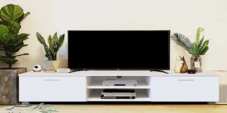 چیدمان گل طبیعی کنار تلویزیون