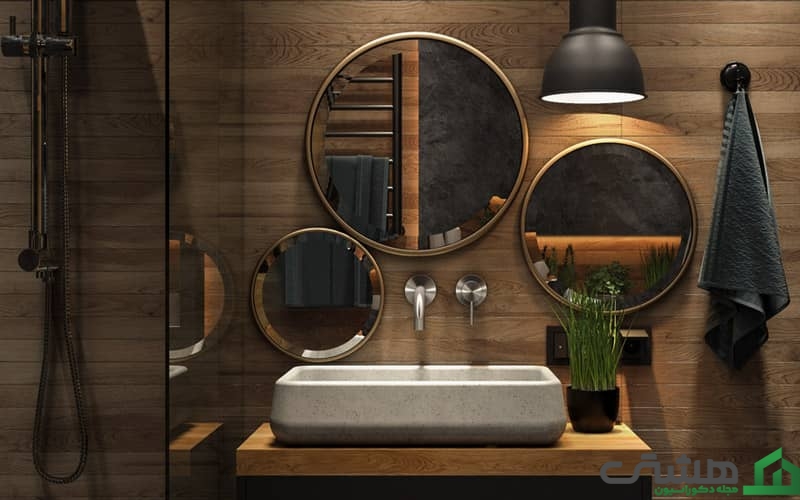 دکوراسیون سرویس بهداشتی لاکچری با چوب
