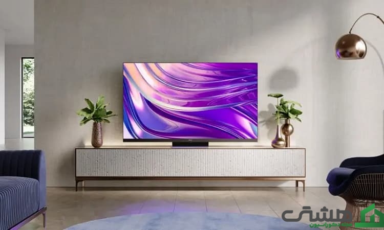 کاغذ دیواری پشت تلویزیون ساده