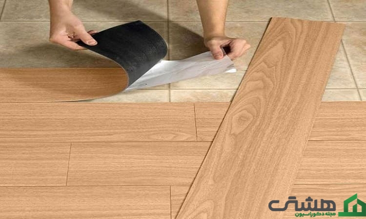 کفپوش چسبی روی موزاییک