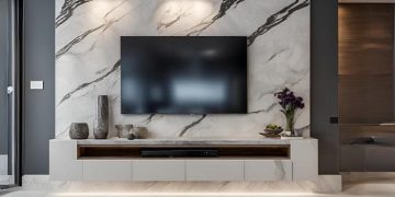 کاغذ دیواری پشت تلویزیون