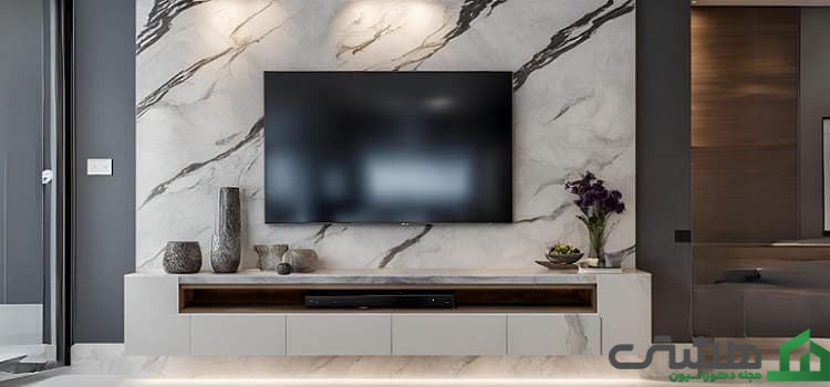 کاغذ دیواری پشت تلویزیون