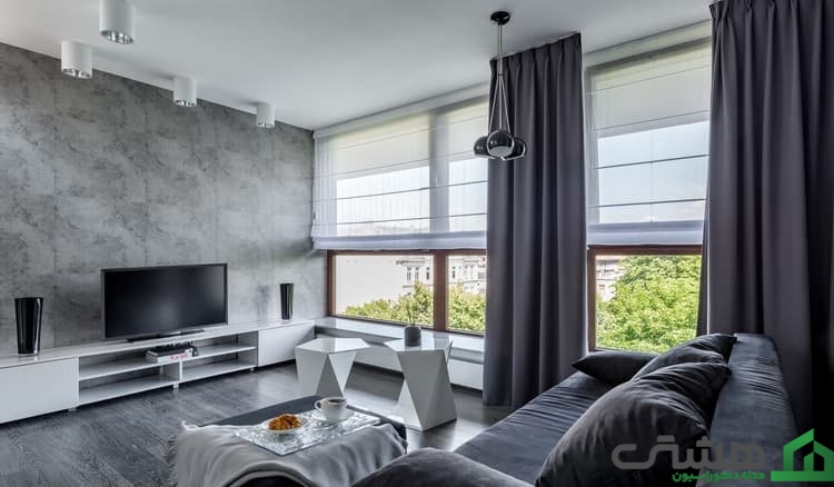 کاغذ دیواری پشت تلویزیون برای خانه‌های کوچک