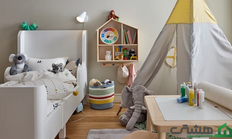 اتاق کودکانه با رنگ ملایم