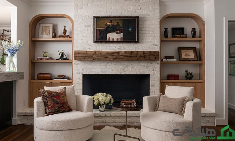 کمد دیواری پذیرایی شومینهدار