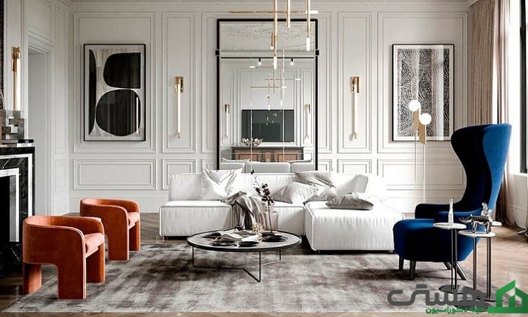 آینه کاری دیوار مدرن
