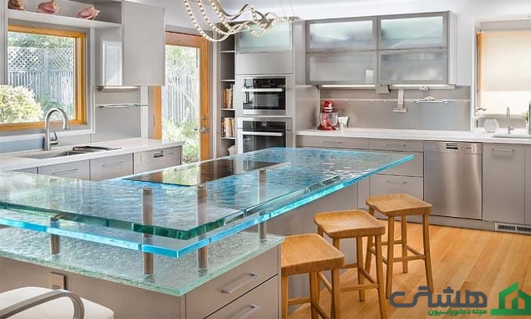 کانتر شیشه‌ای آشپزخانه