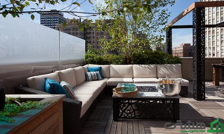 طراحی فضای نشیمن در روف گاردن