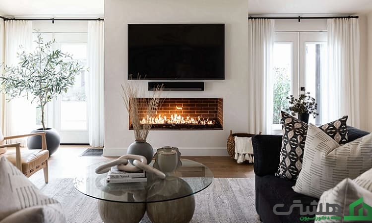 گلدان کنار سالنی مدرن