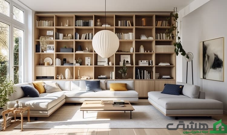 کتابخانه چوبی در دکوراسیون چوبی