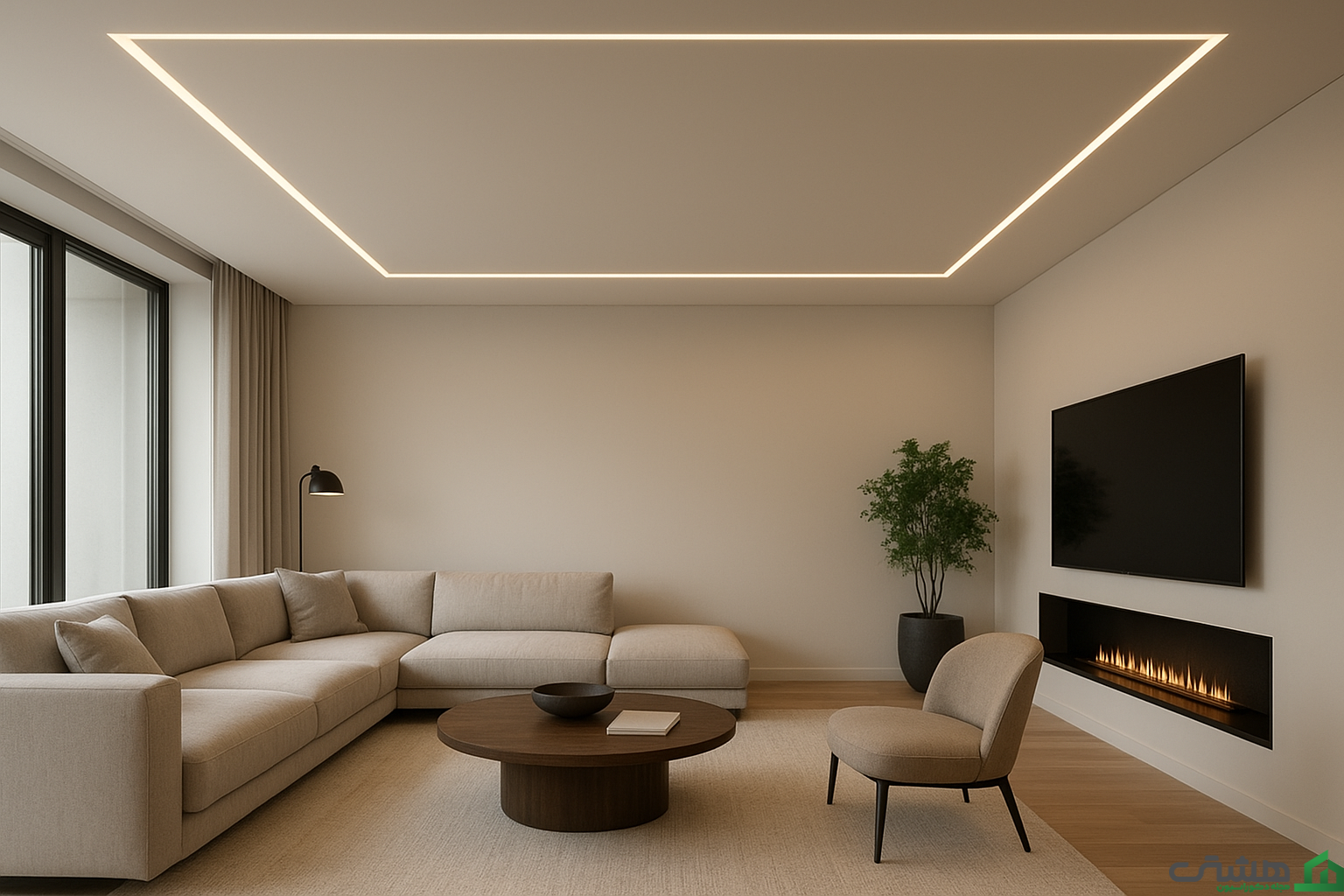 نورپردازی مدرن با چراغ لاینر خطی در دکوراسیون داخلی